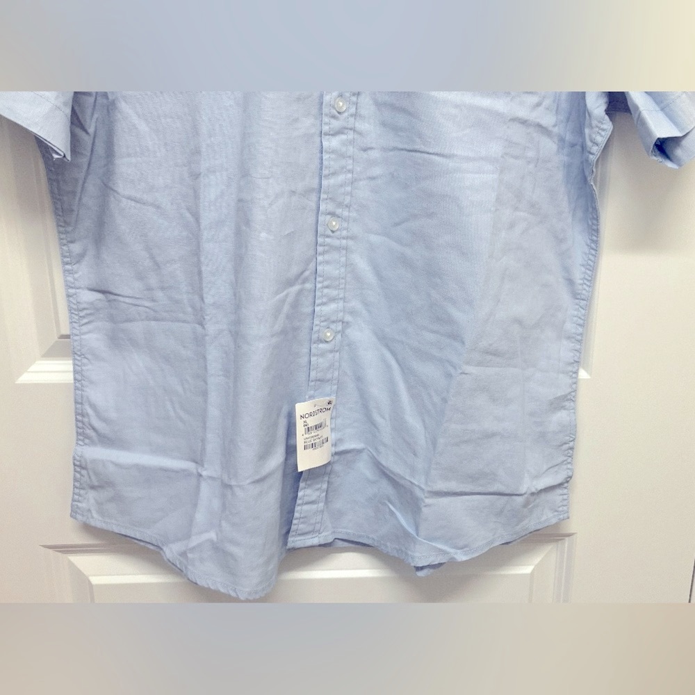 14th & Union Short Sleeve Button Down Shirt, X-Large, Light Blue - Picture 2 of 13